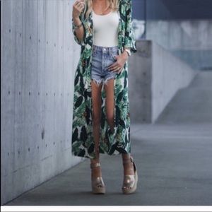 Rachel Zoe NWT palm print tropical duster